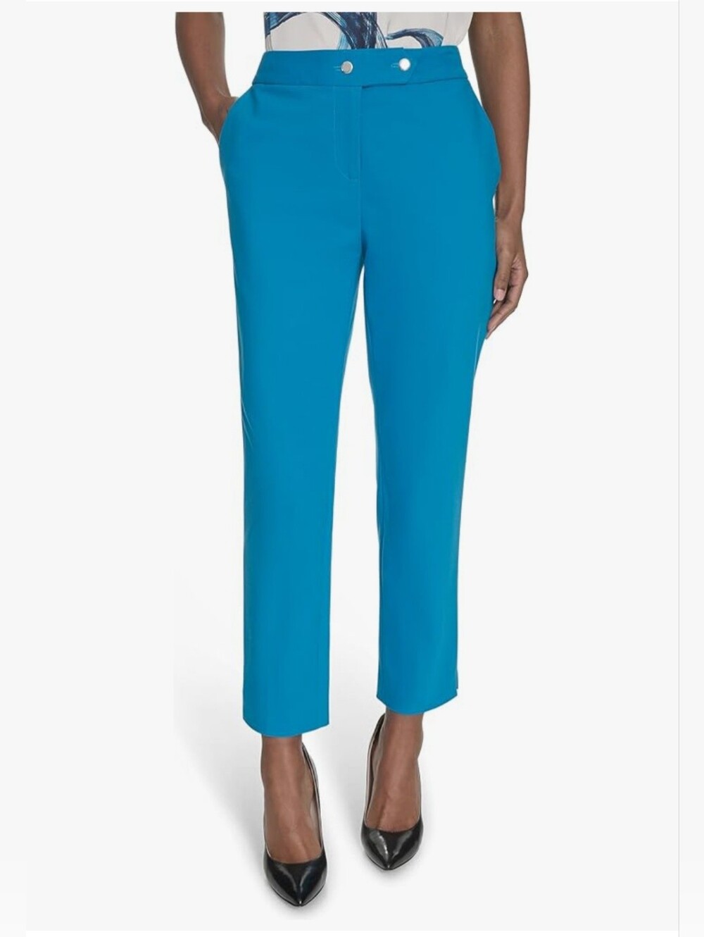 NWT Calvin Klein Women's One Button Lux Blazer Straight Leg Pants- 14- Office